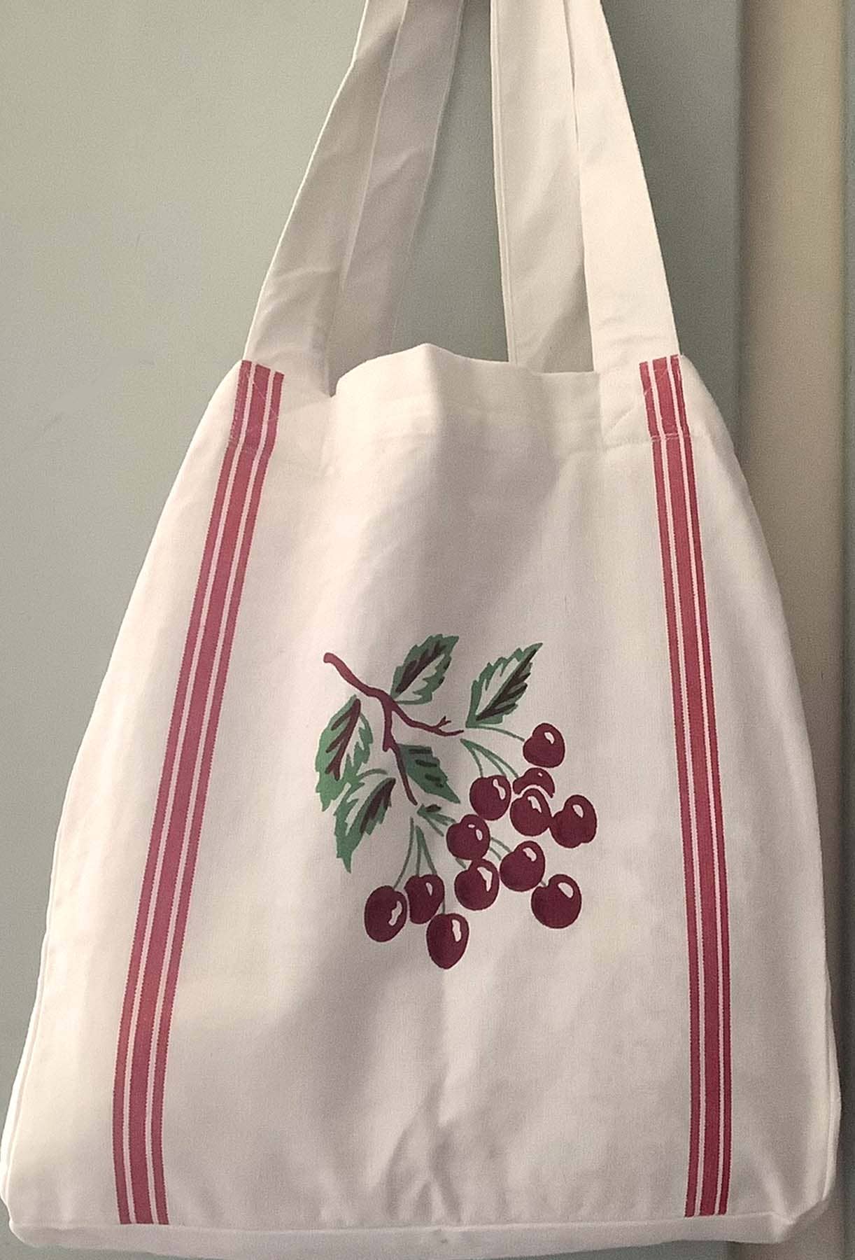 Cherries Retro Cotton Tote, book-size