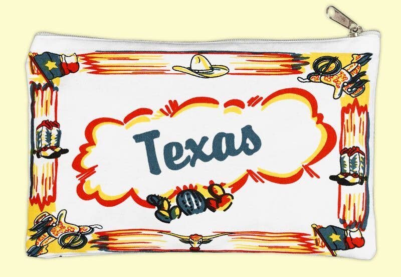 Texas Zippered Travel Pouch