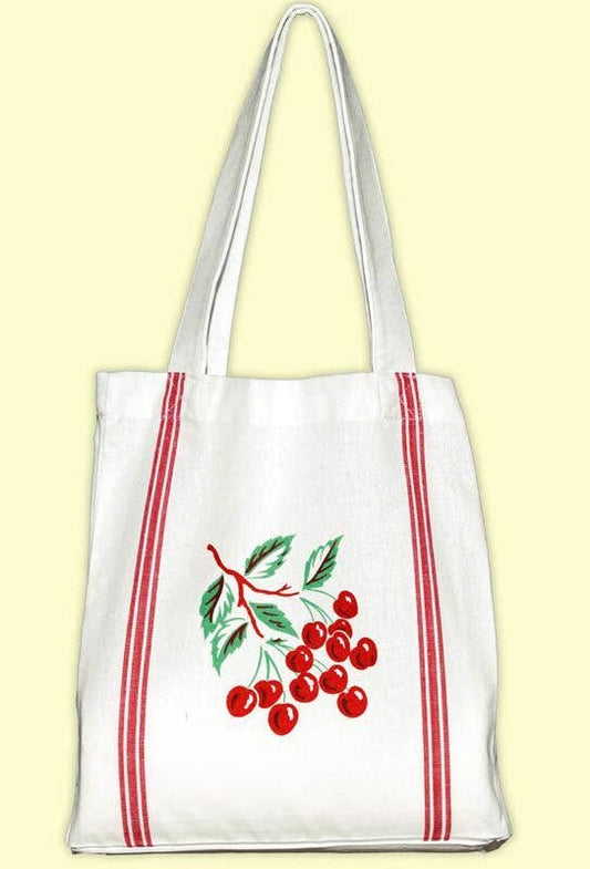 Cherries Retro Cotton Tote, book-size