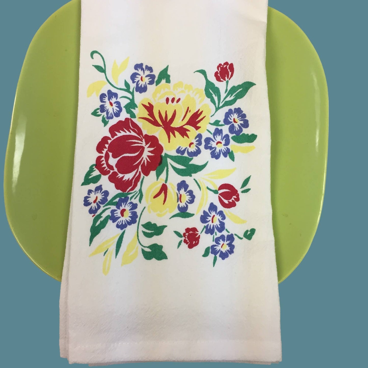 Country Garden Flowers Retro Flour Sack Kitchen Towel