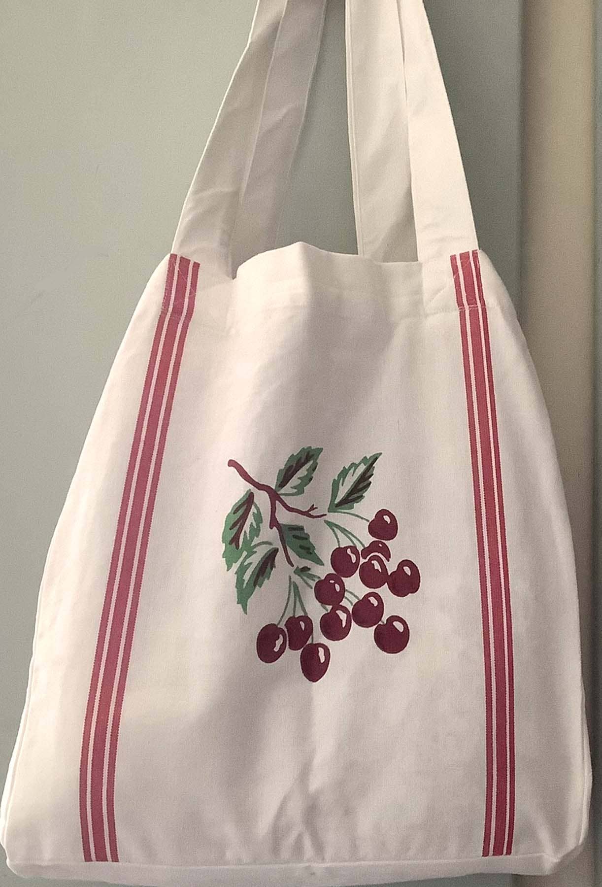 Cherries Retro Cotton Tote, book-size