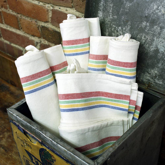 Vintage Farmhouse Retro Multi-Stripe Towels