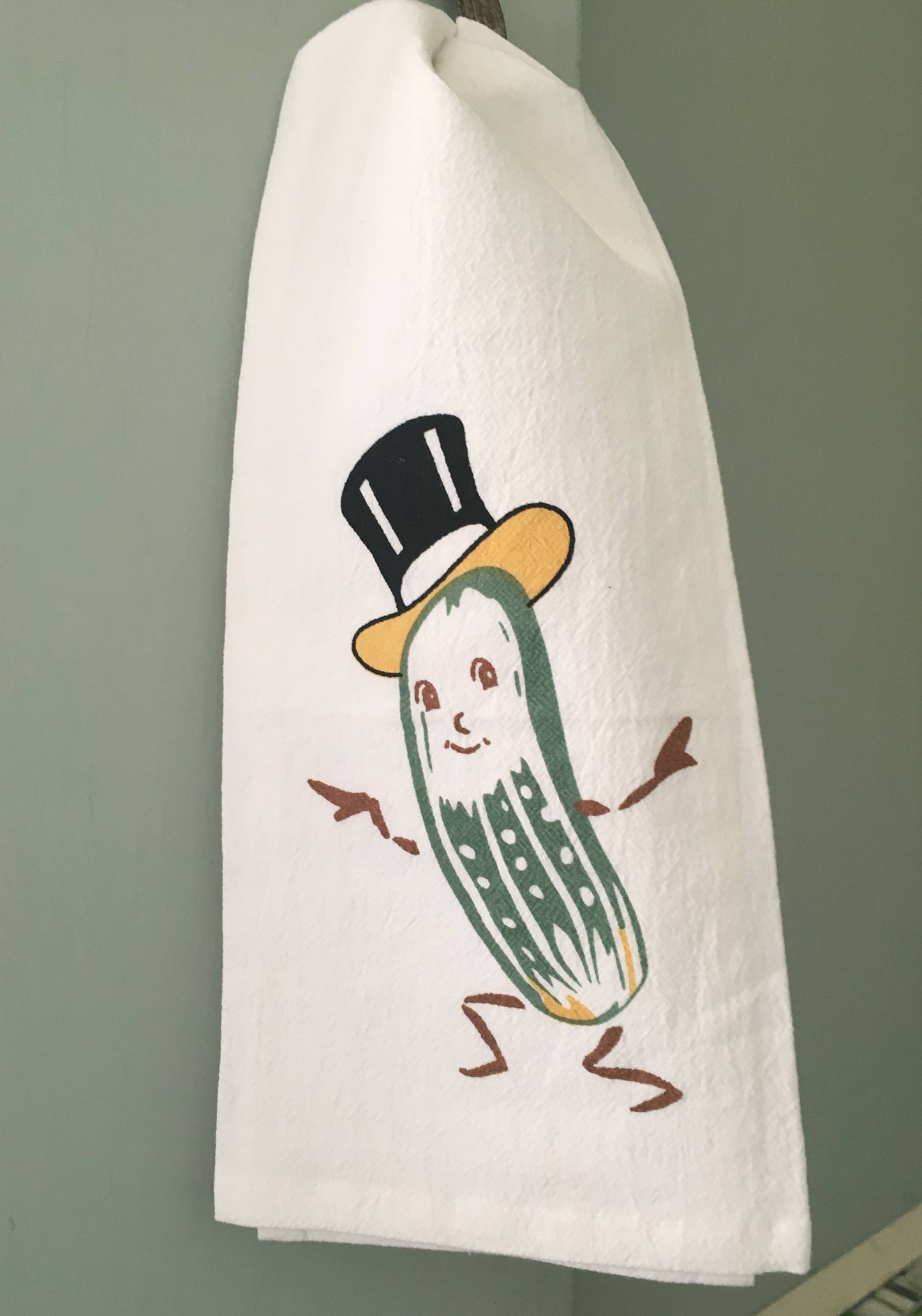 Mr Pickle Retro Flour Sack Kitchen Towel