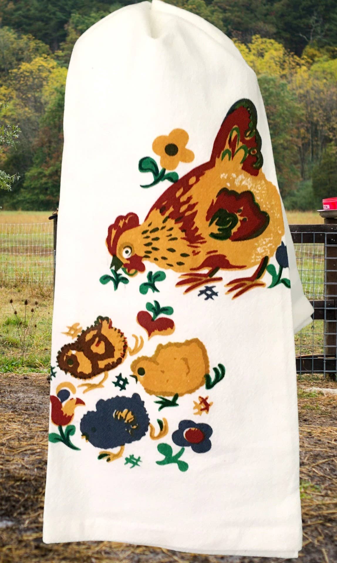 Mama Hen Retro Flour Sack Kitchen Towel